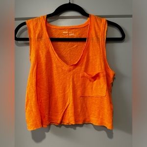 Aerie Cropped V Neck Pocket Tank